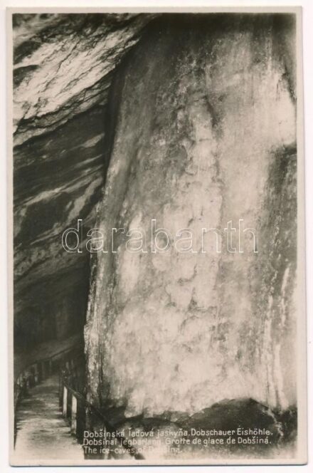 Dobsina, Dobschau; Dobsinai jégbarlang, belső, Karácsonyfa. A. Fejér kiadása / Eishöhle Dobsina / Dobsinská ladová jaskyna / ice cave, interior