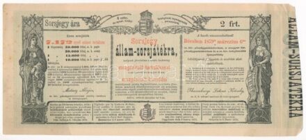 Ausztria / Bécs 1878. 'Sorsjegy állam-sorsjátékra a közös hadsereg mozgósított tartalékosai s az osztrák és magyar állam mozgósított honvédei családjai javára' T:II- apró szakadások, folt Austria / Vienna 1878. 'State Lottery