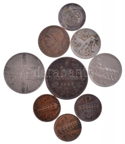 Olaszország 1867-1939. 5c-2L (9db, 8xklf, közte 1919. 5c Br 'III. Viktor Emánuel' és 1926. 2L Ni 'III. Viktor Emánuel') T:2-3 Italy 1867-1939. 5 Centesimi - 2 Lire (9pcs, 8xdiff, within 1919. 5 Centesimi Br 'Victor Emanuele III' és 1926. 2