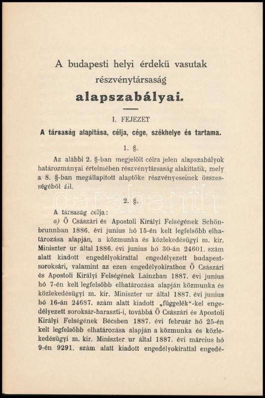 1927 Bp., A Budapesti Helyi Érdekű vasutak Részvénytársaság alapszabályai, 28p - Image 2