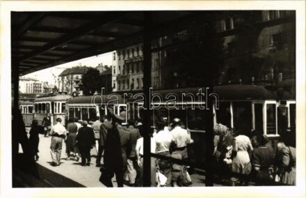Budapest II. Moszka tér (Széll Kálmán tér), 6-os villamos megállóban. photo