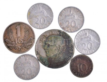 Szlovákia 1939-1942. 10h-5K (7x) T:3 Slovakia 1939-1942. 10 Haleru - 5 Korun (7x) C:F