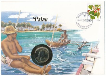 Amerikai Egyesült Államok 1987. 25c felbélyegzett borítékban, bélyegzéssel, német nyelvű leírással T:1 USA 1987. 25 Cents in envelope with stamp and cancellation, with German description C:UNC
