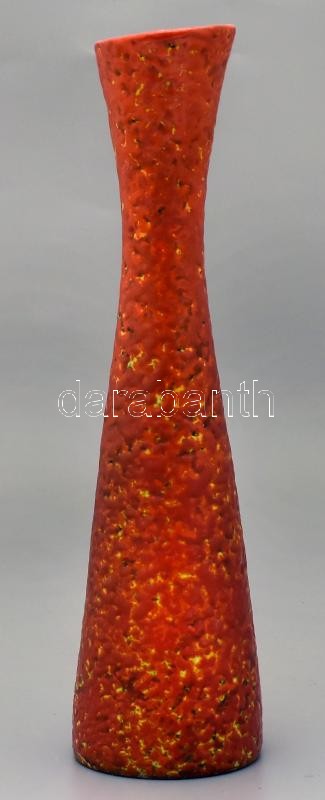 Tófej retró kerámia váza, jelzés nélkül, kopásnyomokkal, m:31cm