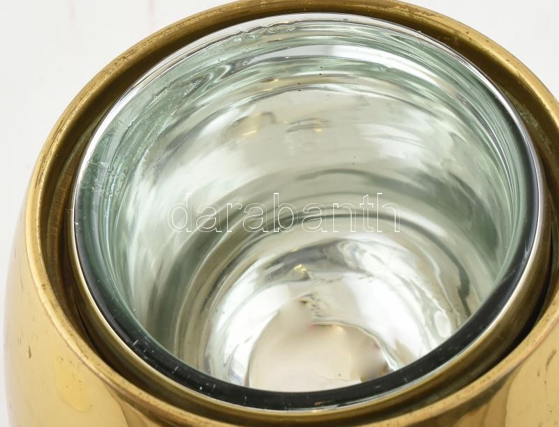 Konyakos pohár formájú jégtartó, thermosz üveg belsővel, Napoleon konyak logójával, etikettel jelzett, 1950 körül, kopásnyomokkal, m:20cm - Image 2