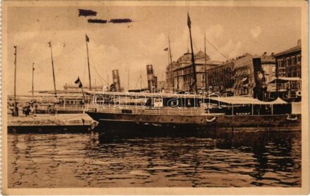 1915 Fiume, Rijeka; Palazzo Adria / palace, steamship + 'K.u.k. Gebirgsbrigadekommando'