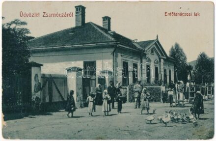1909 Zsarnóca, Zarnovica; Erdőtanácsosi lak. W.L. 357. (?) / forester's house (szakadás / tear)