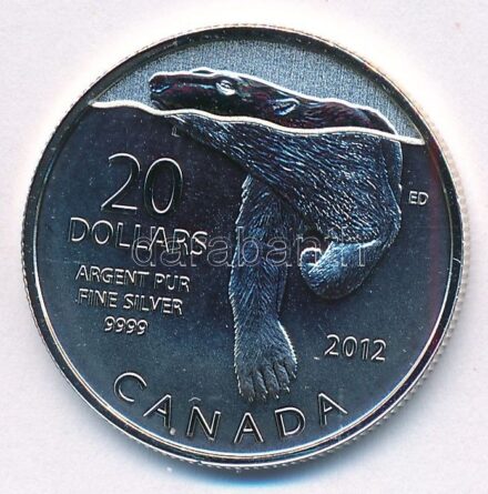 Kanada 2012. 20$ Ag 'Jegesmedve' T:PP Canada 2012. 20 Dollars Ag 'Polar bear' C:PP Krause KM#1226