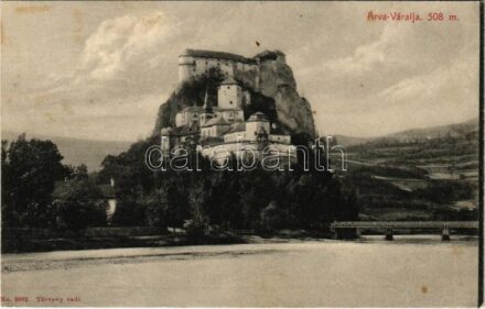 1909 Árvaváralja, Oravsky Podzámok; Árva vára, híd. Pietschmann Ferenc kiadása No. 2092. / Burg Orava / Oravsky zámok / castle, bridge (fl)