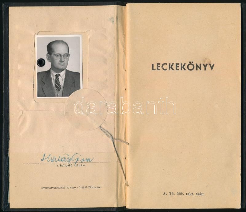 1957 Közgazdász oklevél és leckekönyv - Image 2