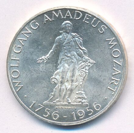 Ausztria 1956. 25Sch Ag 'Mozart' T:2 Austria 1956. 25 Schilling Ag 'Mozart' C:XF Krause KM#2881