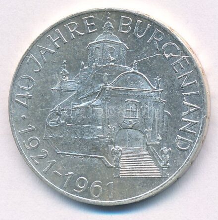 Ausztria 1961. 25Sch Ag '40 éves Burgenland' T:2 Austria 1961. 25 Schilling Ag '40th Anniversary Burgenland' C:XF Krause KM#2891