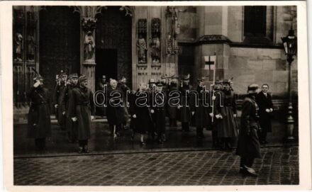 1938 Kassa, Kosice; bevonulás, Horthy Miklós és Purgly Magdolna / entry of the Hungarian troops, Horthy and his wife + '1938 Kassa visszatért' So. Stpl