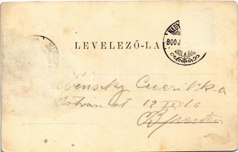 1900 Nagyszombat, Tyrnau, Trnava; Katonai rokkantház és templom, Katonai tébolyda. Winter Zsigmond kiadása / Militär-Irrenheilanstalt, Militär-Invalidenhaus / K.u.K. military institute for the disabled, church and mental asylum. Art Nouveau - Image 2