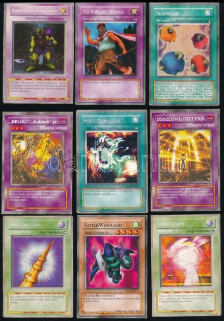 30 db Yu-Gi-Oh kártya, magyar ill. angol nyelvűek