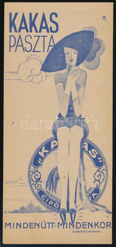 cca 1920-1940 Kakas paszta számolócédula, Globus Rt. Bp.