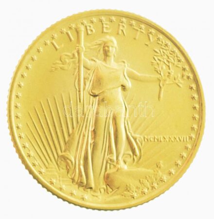 Amerikai Egyesült Államok 1987. 5$ Au (0.917/3,38g) eredeti tokban T:1 USA 1987. 5 Dollars Au (0.917/3,38g) in capsule C:UNC Krause KM#216