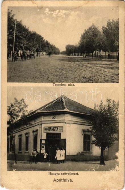Apátfalva (Csanád megye), Templom utca, Hangya szövetkezet üzlete és saját kiadása (b)