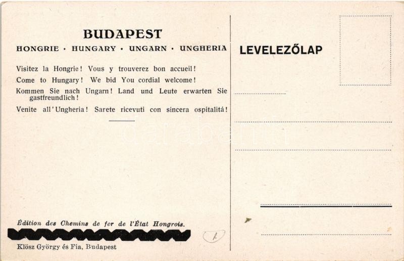 Budapest, Margit híd, Országház, este. Come to Hungary! We bid You cordial welcome! Angol nyelvű turisztikai reklám a hátoldalon - Image 2