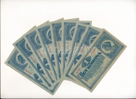 1920. 1K (10x) 'aa 016 622426 - aa 016 622456' közte sorszámkövető párok és közeli sorszámok T:I- Adamo K4