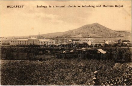 Budapest XI. Sashegy és katonai ruhatár. Fellner Mór kiadása