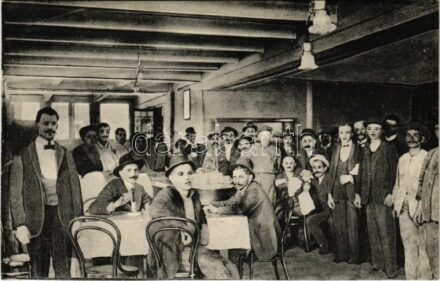 Budapest VIII. Tisztviselőtelep, MÁV gépgyár coloniája kantinjának csapszéke, kocsma belső