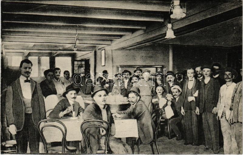 Budapest VIII. Tisztviselőtelep, MÁV gépgyár coloniája kantinjának csapszéke, kocsma belső