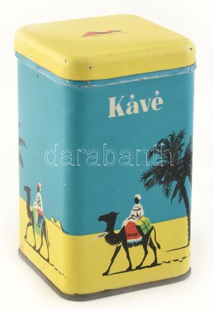 cca 1960 fém kávésdoboz 12 cm