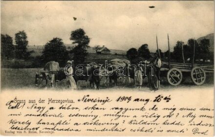 1904 Nevesinje, Gruss aus der Herzegovina / Bosnian folklore + 'K.und k. Milit. Post Nevesinje'