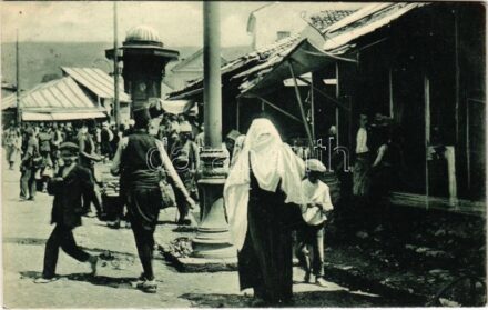1906 Sarajevo, Carsija / market, Bosnian folklore + 'K. und K. Milit. Post Sarajevo'