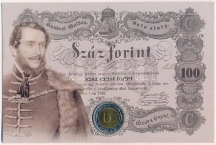2002. 100Ft Ni-Cu-Zn 'Kossuth' elsőnapi veret sorszámozott '004254' díszlapon T:1 Adamo FOEM1