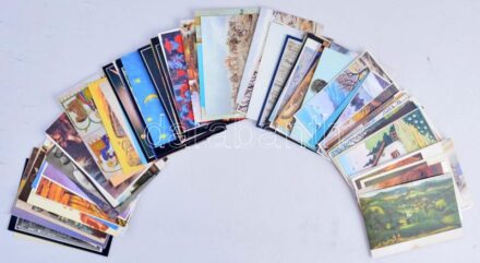 Kb. 100 db MODERN motívum képeslap: művész / Cca. 100 modern motive postcards: art