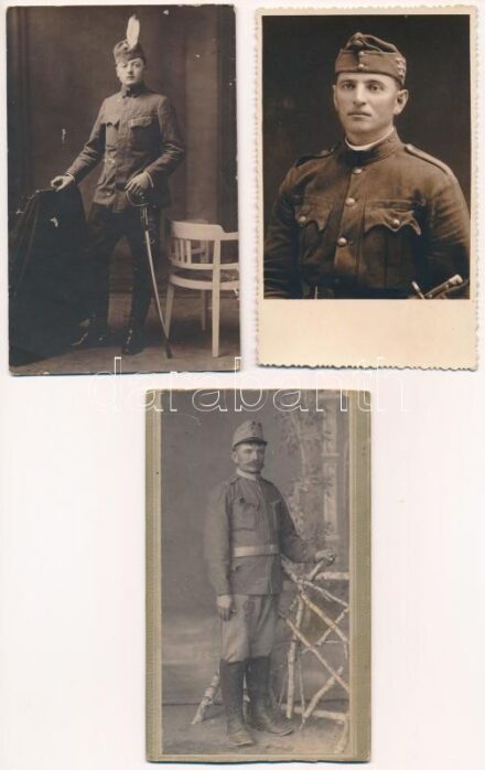 3 db RÉGI osztrák-magyar katonai fotó / 3 pre-1945 K.u.k. military photos