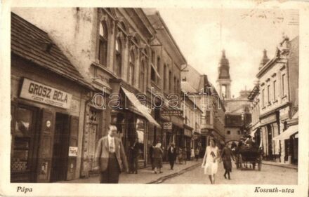 Pápa, Kossuth utca, Grosz Béla és Neumann üzlete