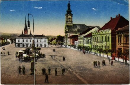 Máramarossziget, Sighetu Marmatiei; Fő tér, piac / main square, market + '1940 Máramarossziget visszatért' So. Stpl. (EB)