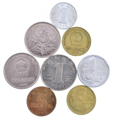 Kína 1992-2001. 1j-1Y (8xklf) T:2,2- China 1992-2001. 1 Jiao - 1 Yuan (8xdiff) C:XF,VF