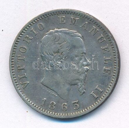 Olaszország 1863M-BN 1L Ag T:2 Italy 1863M-BN 1 Lira Ag C:XF Krause KM#5a