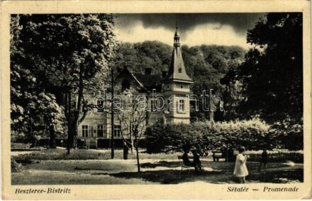 1943 Beszterce, Bistritz, Bistrita; Sétatér / promenade (EK)