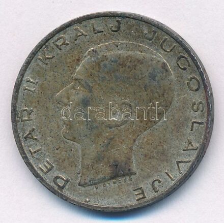 Jugoszlávia 1938. 20D Ag 'II. Péter' T:2- patina Yugoslavia 1938. 20 Dinara Ag 'Petar II' C:VF patina Krause KM#23