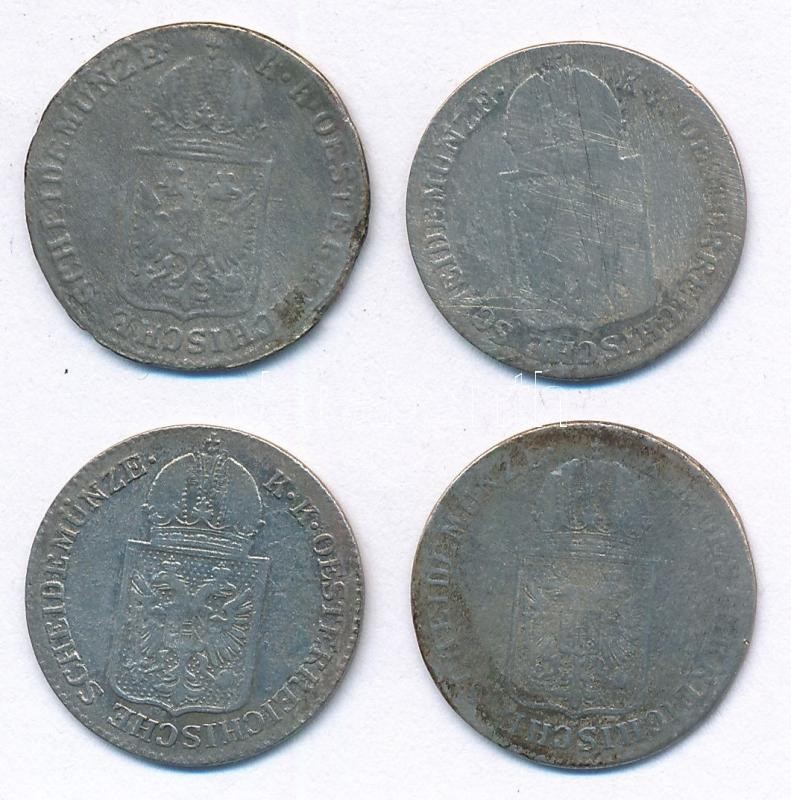Ausztria 1848A 6kr Ag (4x) T:2-,3 Austria 1848A 6 Kreuzer Ag (4x) C:VF,F Krause KM#2199 - Image 2