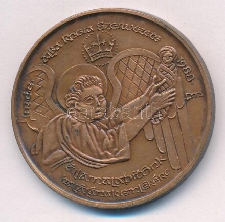 Fritz Mihály (1947-) 1988. 'MÉE Alba Regia Szervezete államalapítónk halálának emlékére / Szent István 1938 fejereklyetartó 1777' Br emlékérem (42,5mm) T:1