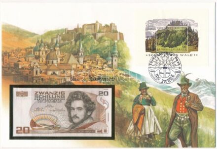 Ausztria 1986. 20Sch felbélyegzett borítékban, bélyegzéssel T:I Ausztria 1986. 20 Schilling in envelope with stamp and cancellation C:UNC