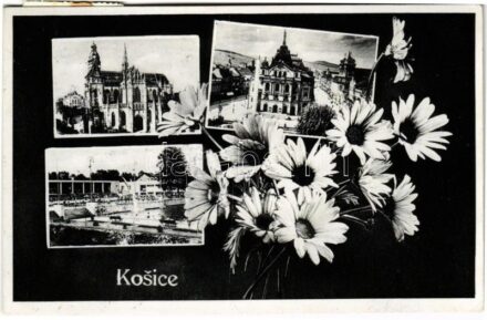1938 Kassa, Kosice; székesegyház, színház, strand / cathedral, theatre, beach + '1938 Kassa visszatért' So. Stpl. (EK)