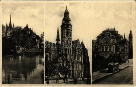 1935 Kassa, Kosice; Jakab palota, Székesegyház, Színház, villamos / palace, cathedral, theatre, tram (EB)