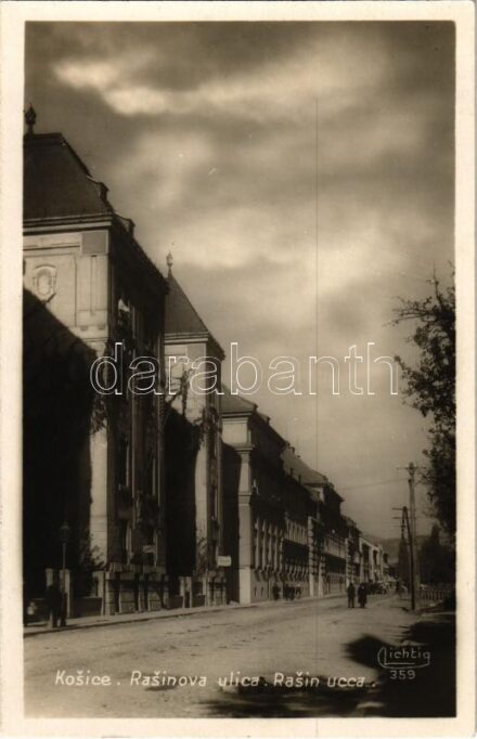 1927 Kassa, Kosice; Rasinova ulica / Rasin utca / street view