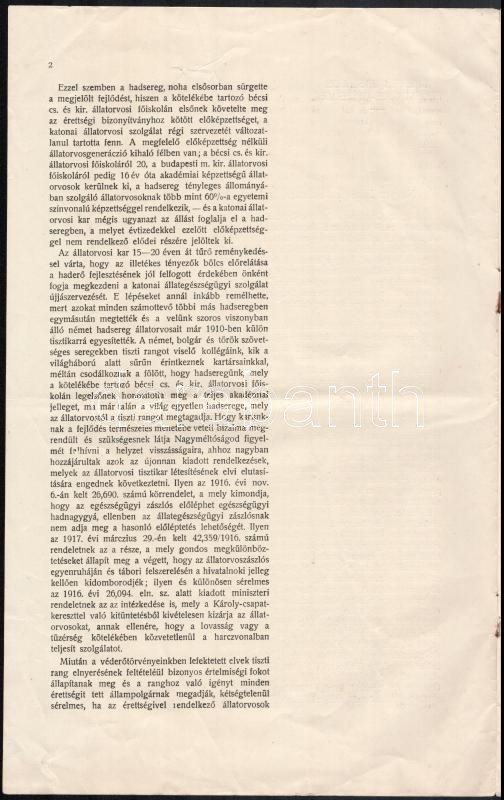 1917 Magyar Állatorvos Egyesület előterjesztése hat oldal - Image 2