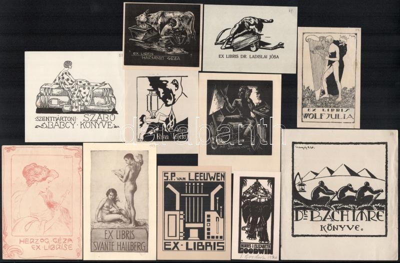 11 db ex libris klf technikákkal
