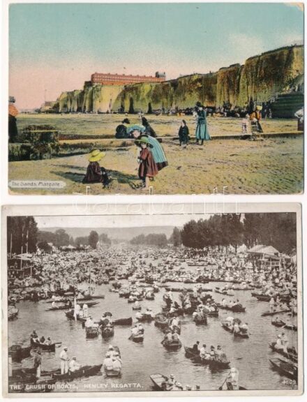 8 db RÉGI angol város képeslap vegyes minőségben, sok London / 8 pre-1945 British town-view postcards in mixed quality, many London