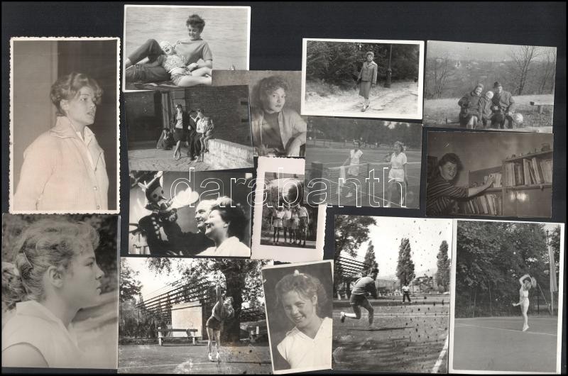 1948-1958 Teniszezőket, Viriz Paulát ábárzoló 34 db fotó - Image 2