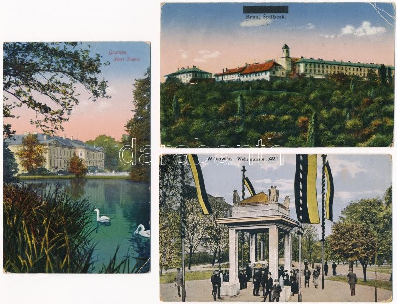 6 db RÉGI cseh város képeslap vegyes minőségben + 1 leporello / 6 pre-1945 Czech town-view postcards in mixed quality + 1 leporello - Image 2